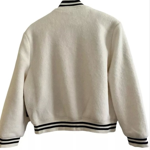 Forever 21 Varsity Striped Letterman Jacket, Baseball Bomber, XL, New With Tags - Picture 2 of 3